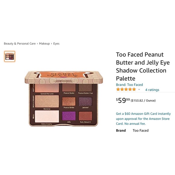 Too Faced Peanut Butter and Jelly Eyeshadow Eye Shadow Palette Makeup EUC - Picture 3 of 13